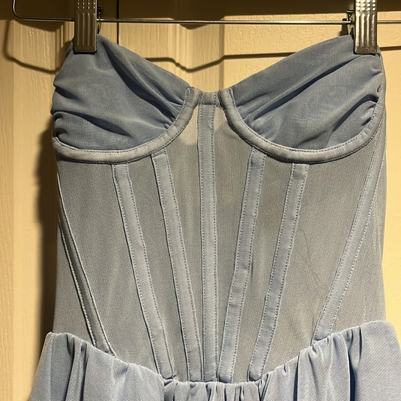 NWT Bardot Hart Corset Mini Dress In Artic Blue XS - Picture 2 of 9
